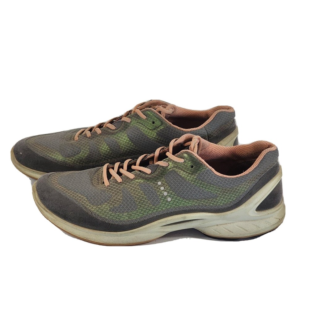 Ecco Biom Fjuel Womens Gray / Peach Trainers Running Reflective Shoes Size US 9